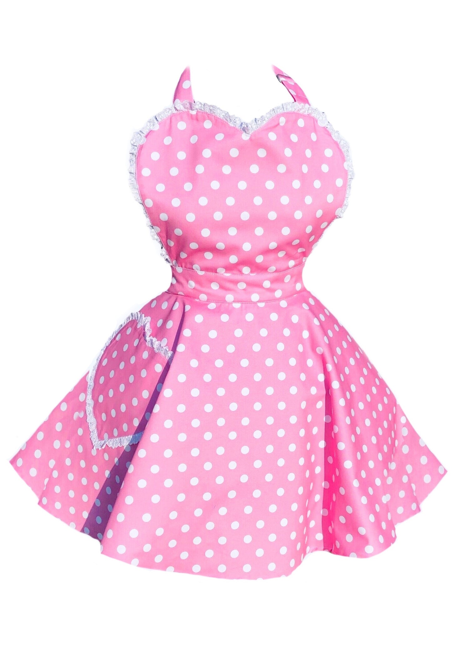 Deliciously Dotty Pink Womens Sweetheart Apron
