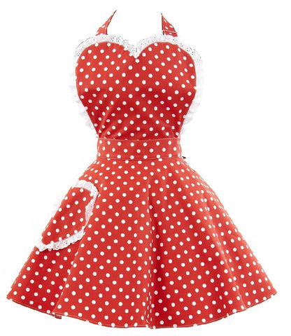 Retro Red Polkadot Sweetheart Apron