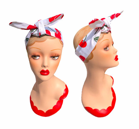 Cherry Bakes Well Retro Hair Tie. Full size.