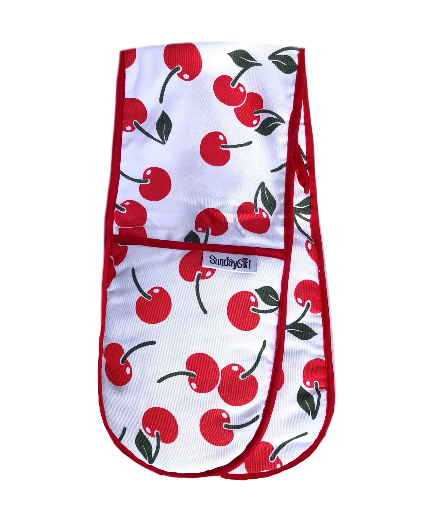 Retro cherry oven gloves
