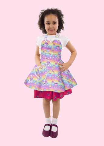 Cute pastel rainbow kawaii children's apron