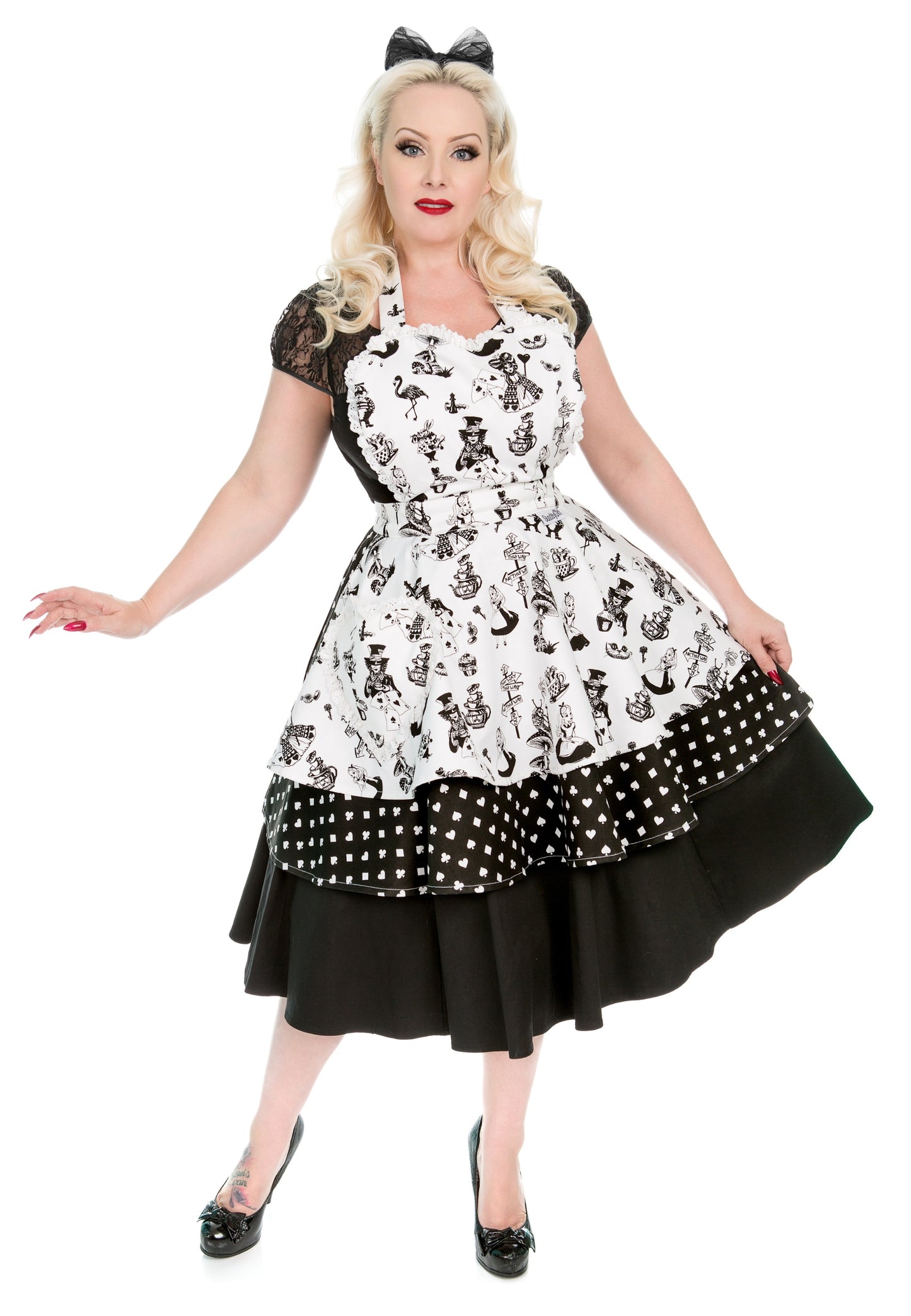 Alice in Wonderland Double Skirt Womens Sweetheart Apron