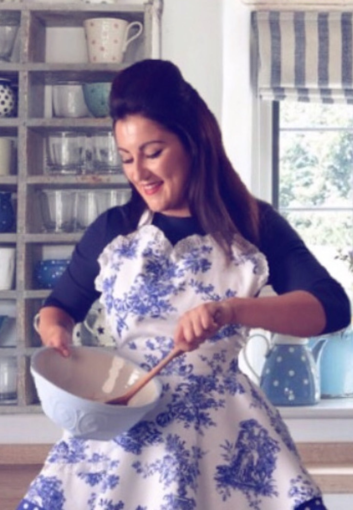 Let Them Eat Cake Blue French Toile Womens Apron