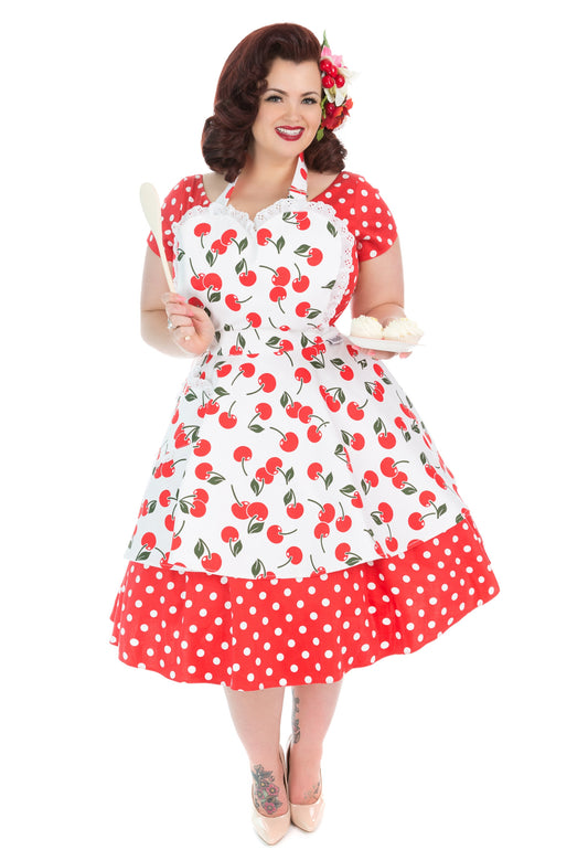 Cherry Bakes Well Womens Sweetheart Apron