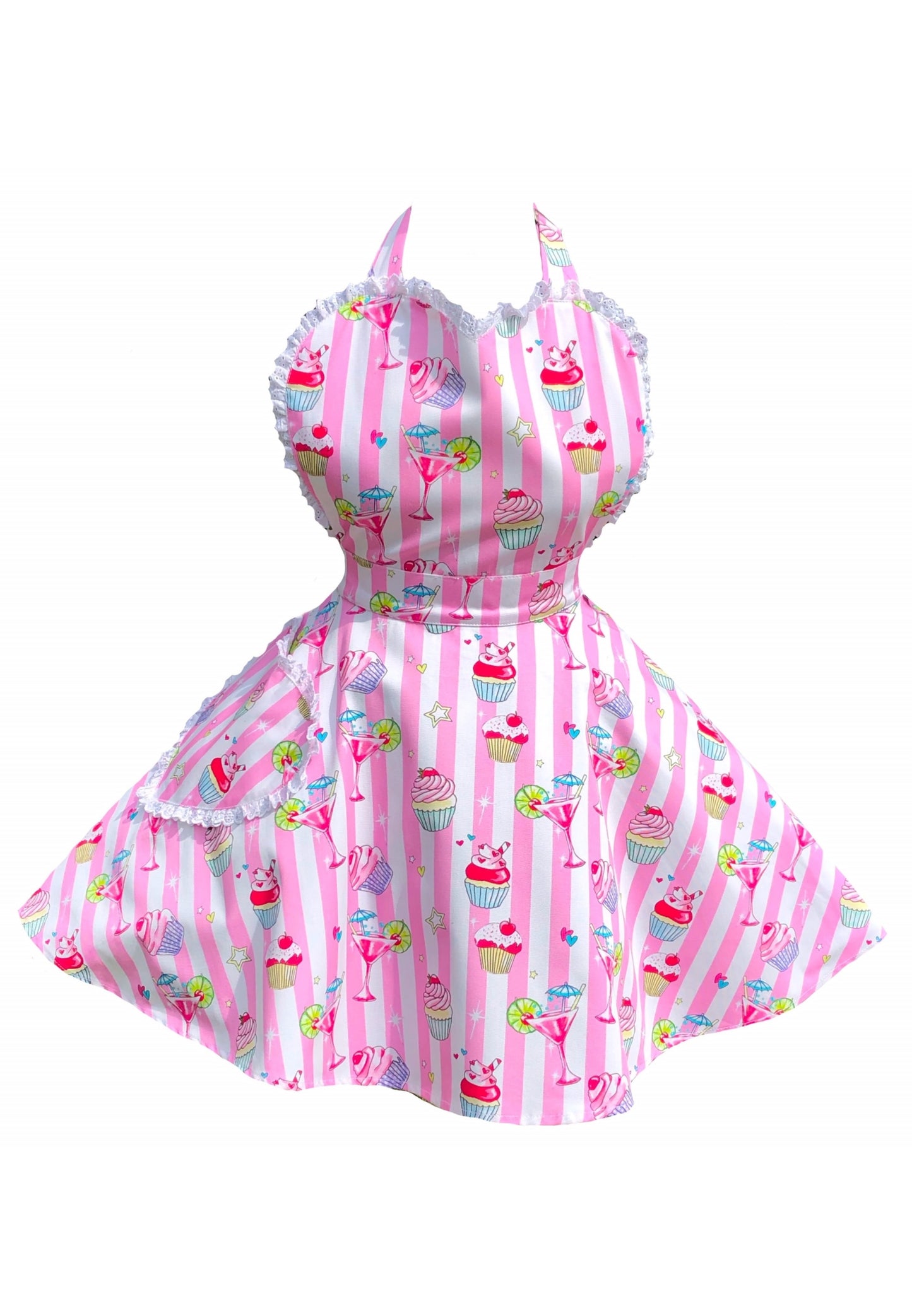 Cupcakes and Cocktails Womens Sweetheart Apron