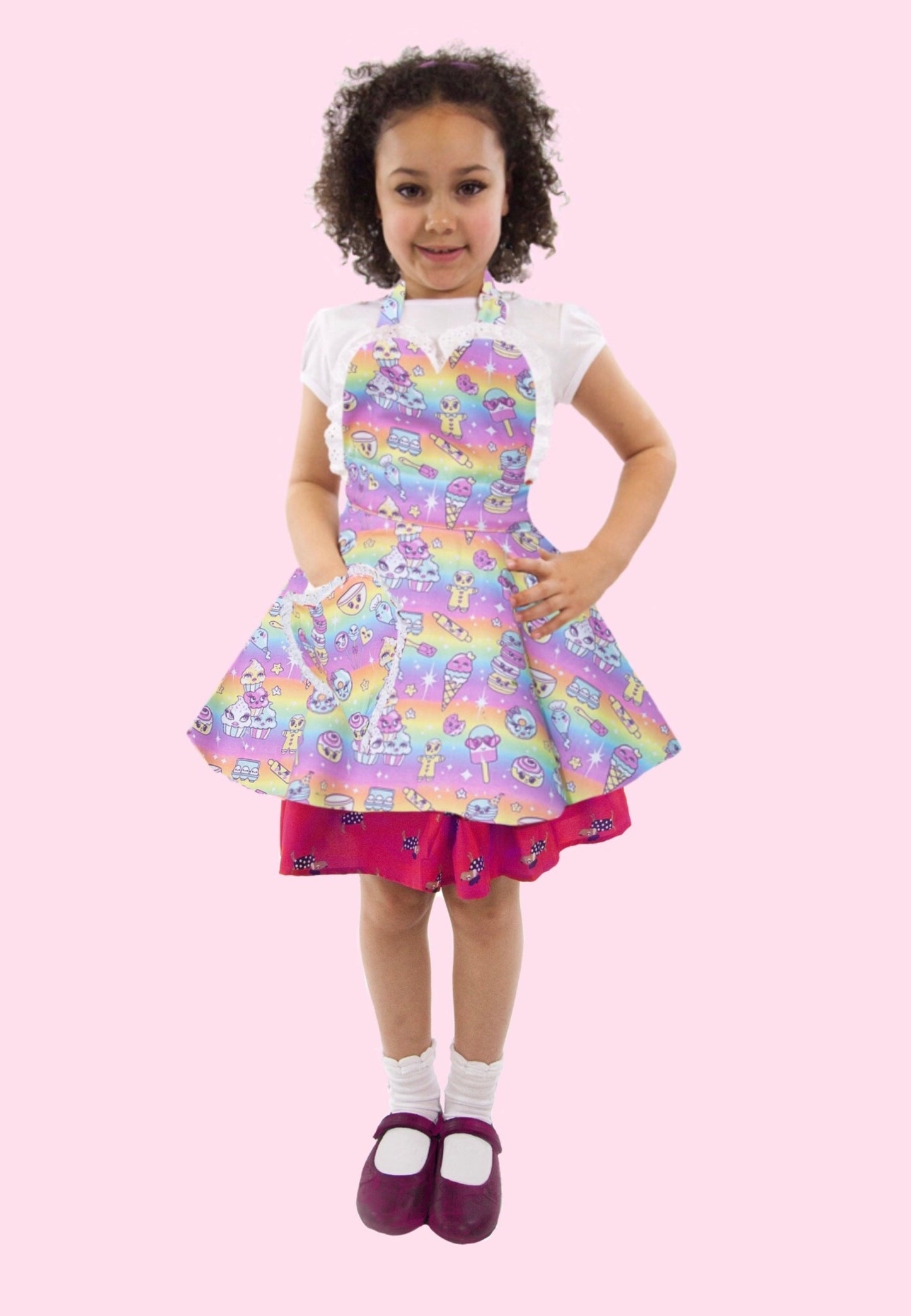 Molly's Collab. Cute Pastel Rainbow Kawaii Children's Apron