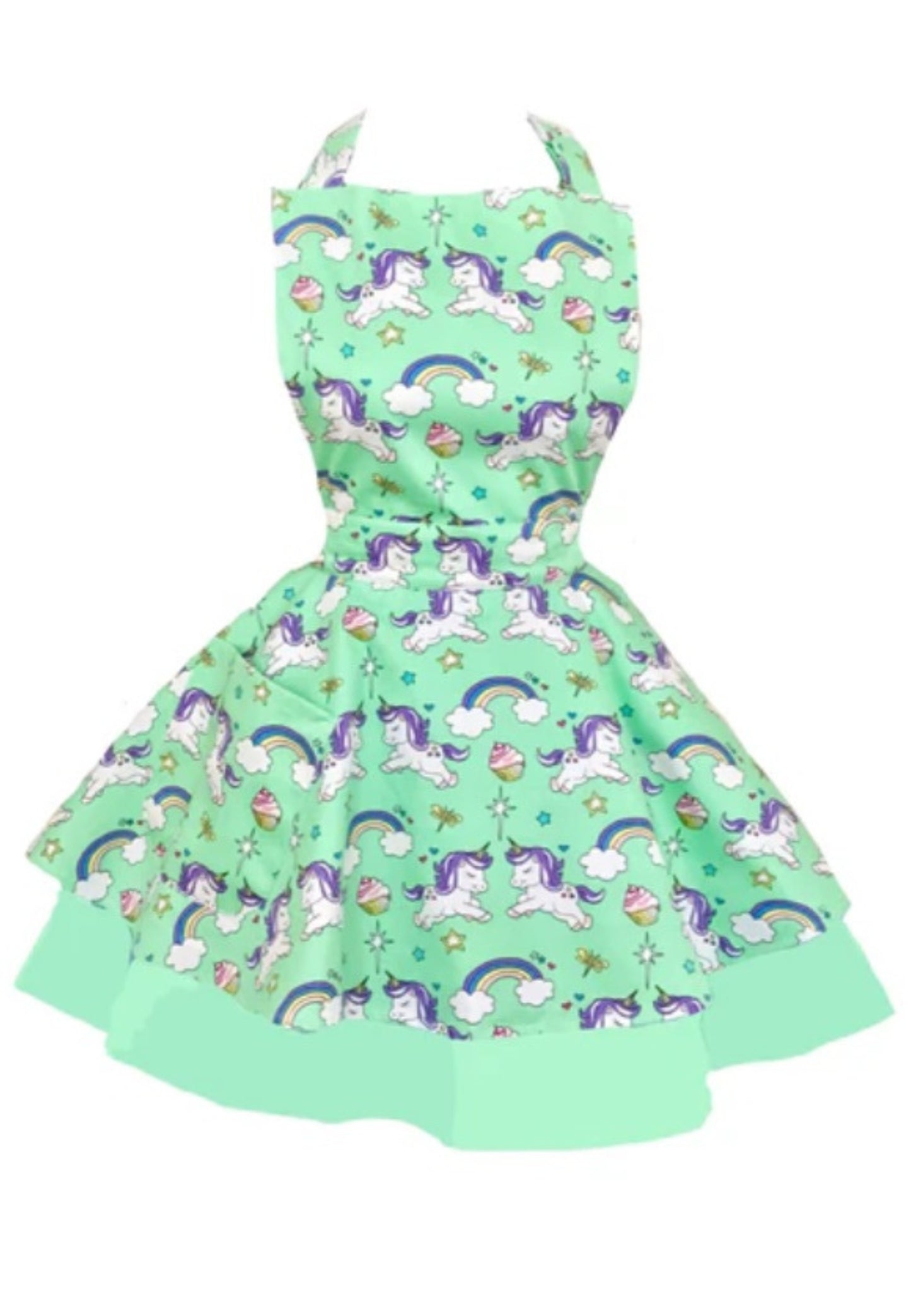 Reduced Sale. Cupcake Heaven Women's 2 Layer Unicorn Apron. 40% off as Slight Imperfect.