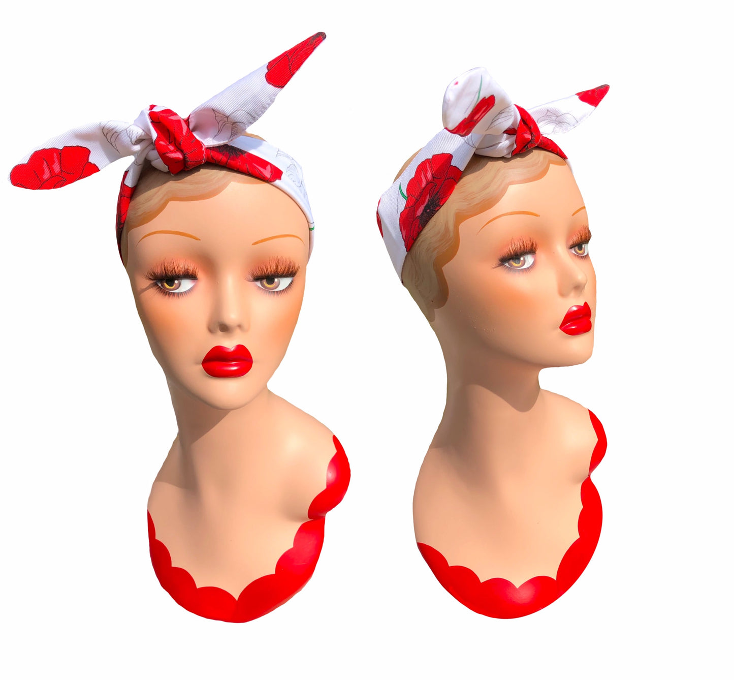 Poppies Retro Hair Tie. Full size.