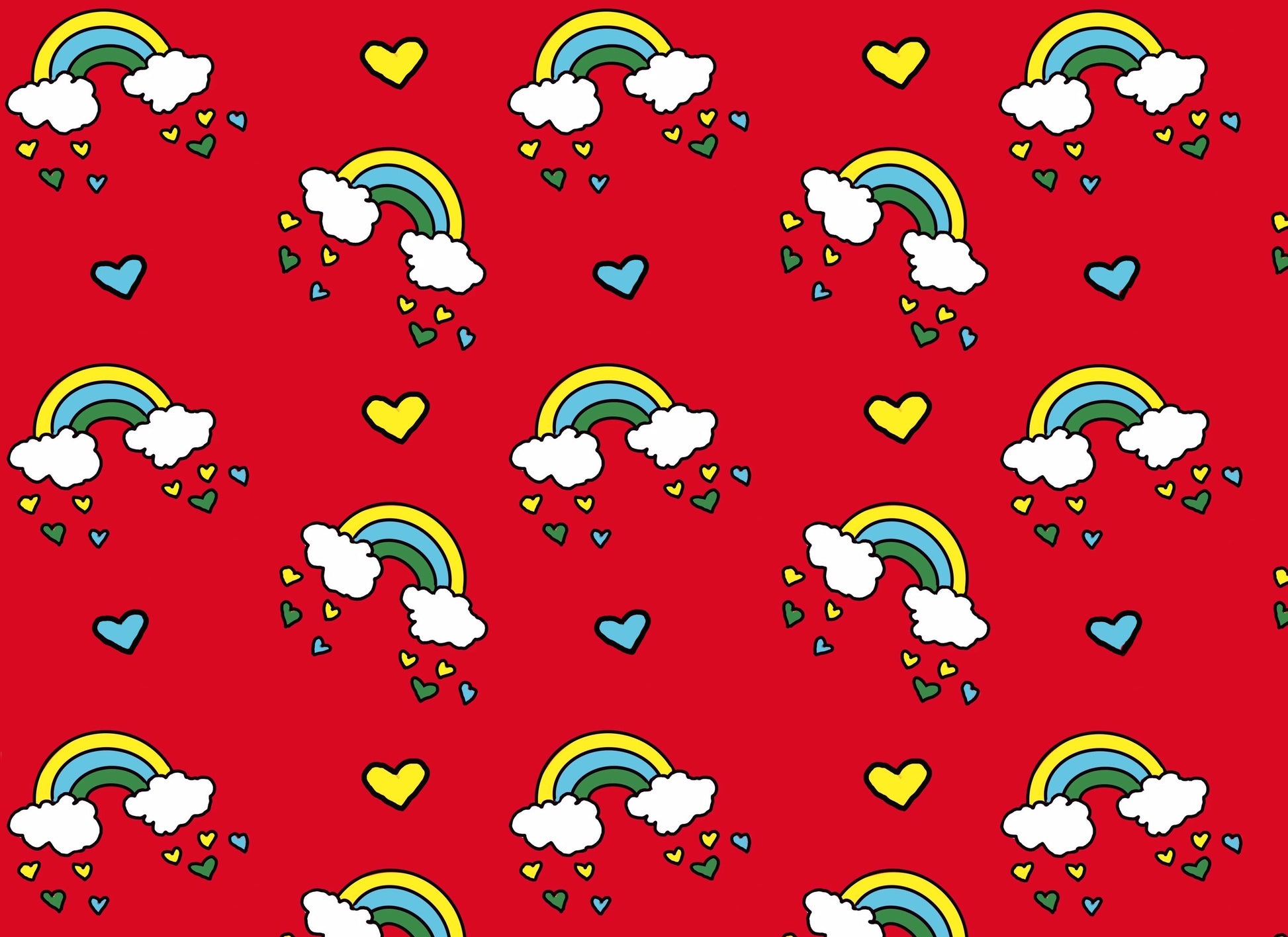 Red rainbow print. Copyright The SundayGirl Company