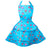 Blue Cupcakes and ditsy hearts retro apron