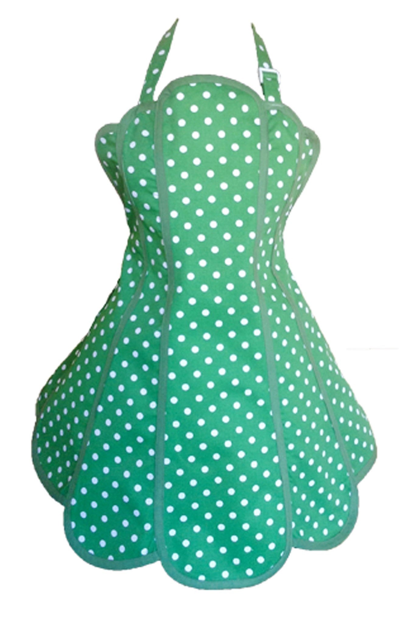 January Sample Sale. Deliciously Dotty Kelly Green Womens Panel Apron