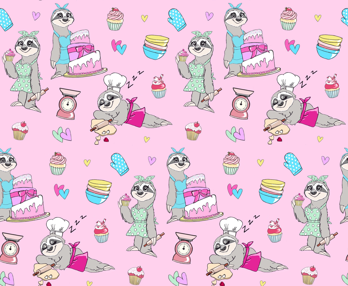 Super Glam Baker Sloths Womens Apron